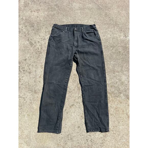 Vintage Rustler Relaxed Straight Black Denim Cotton Jeans – Size 36x32
